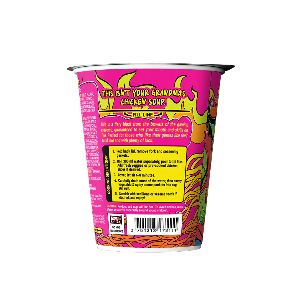 Gamer Soups Instant Noodles - Meat Sweats (Single Cup) - Image 2
