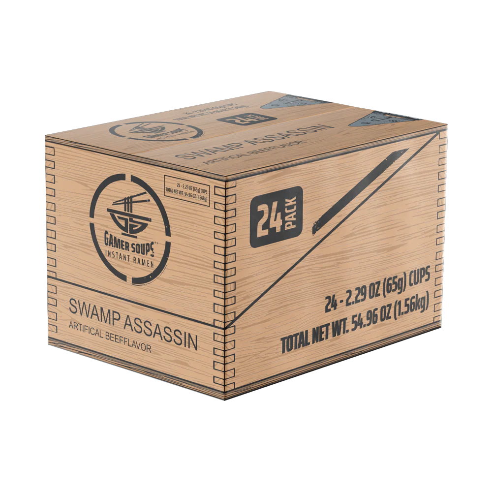 Gamer Soups Instant Noodles - Swamp Assassin (24 Cup Box)